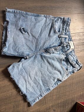 abercrombie kids Light Blue Distressed Denim Shorts